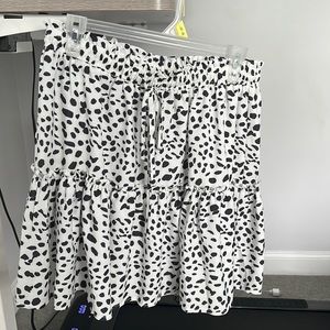 White polka dot layered skirt